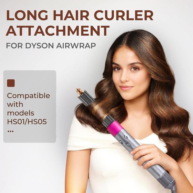 AIKOLZON 40mm/1.6" Long Barrel Attachment for Dyson Airwrap Compatible - Adjustable Bidirectional Curling, Heat-Resistant Material, Instant Use for Voluminous - Image 2